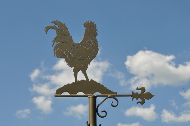 Fier, le coq veille sur le village... et à son réveil !